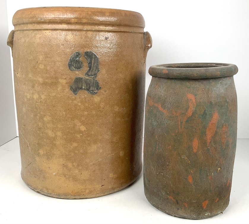 Two Stoneware Crocks