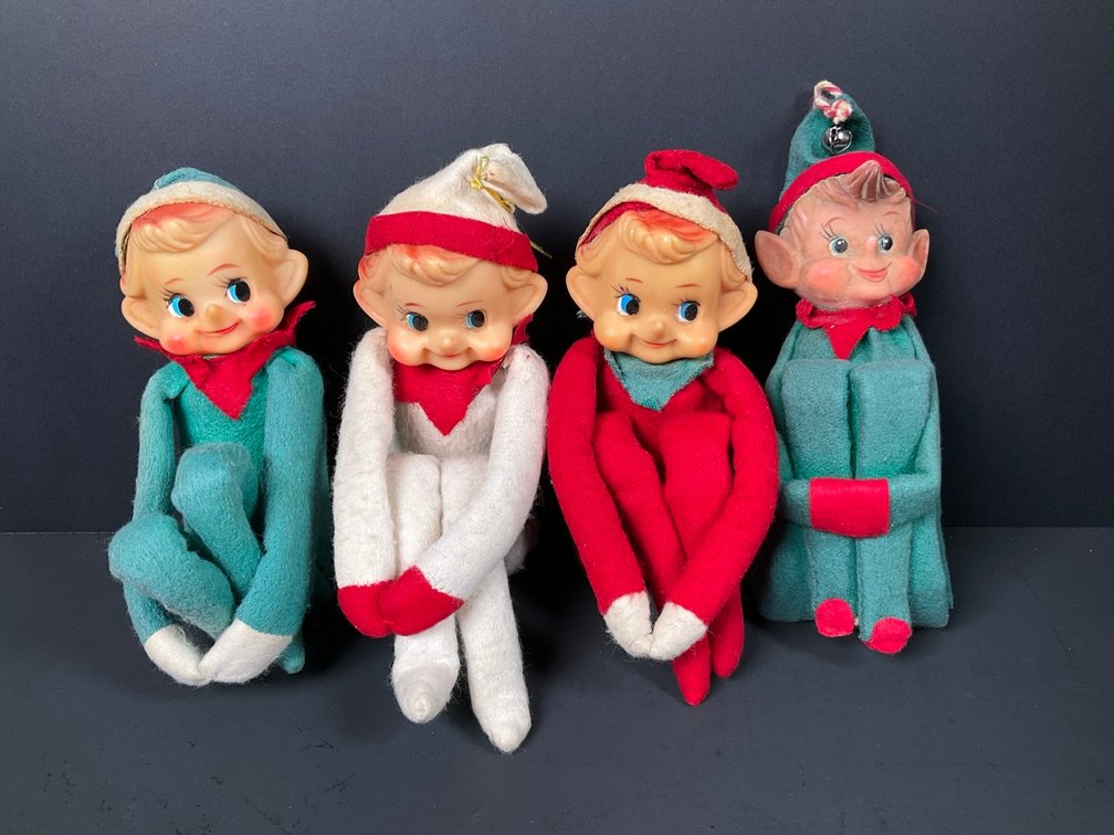 Vintage Christmas Knee Hugger Elves