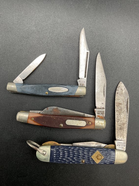 Three Folding Pocket Knives