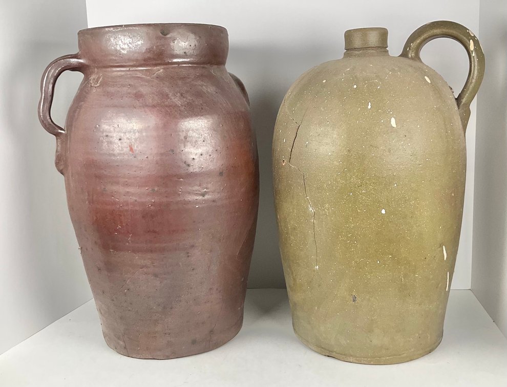 Stoneware Churn & Large Jug