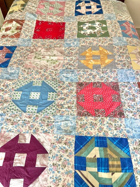 Handmade Churn Dasher Pattern Quilt