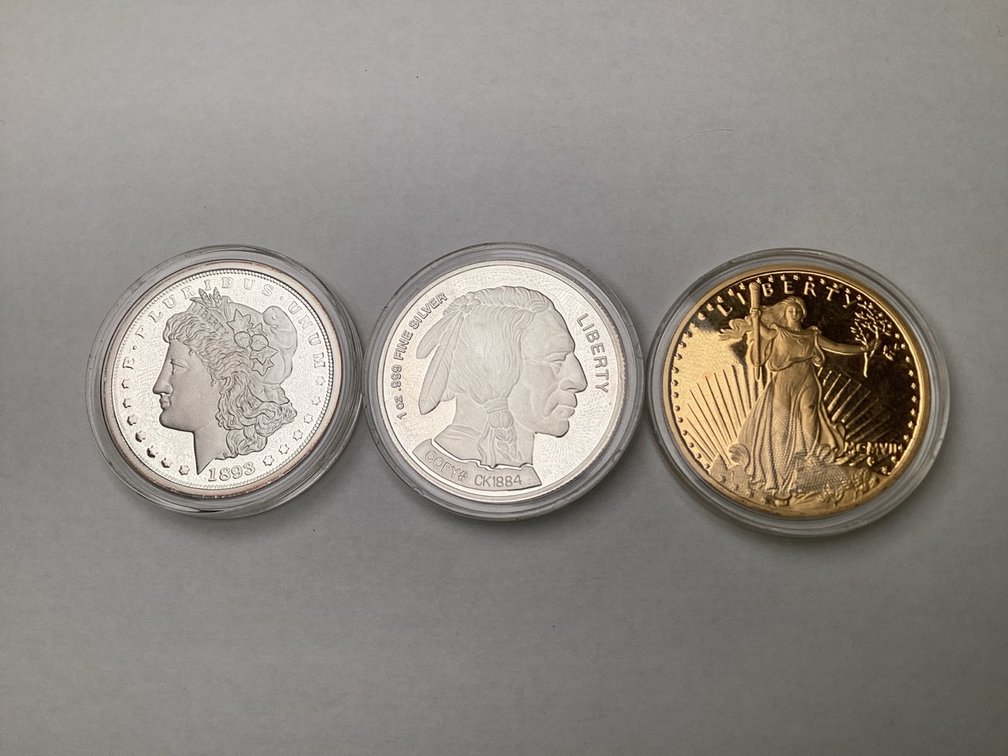 Three .999 1oz Silver Rounds