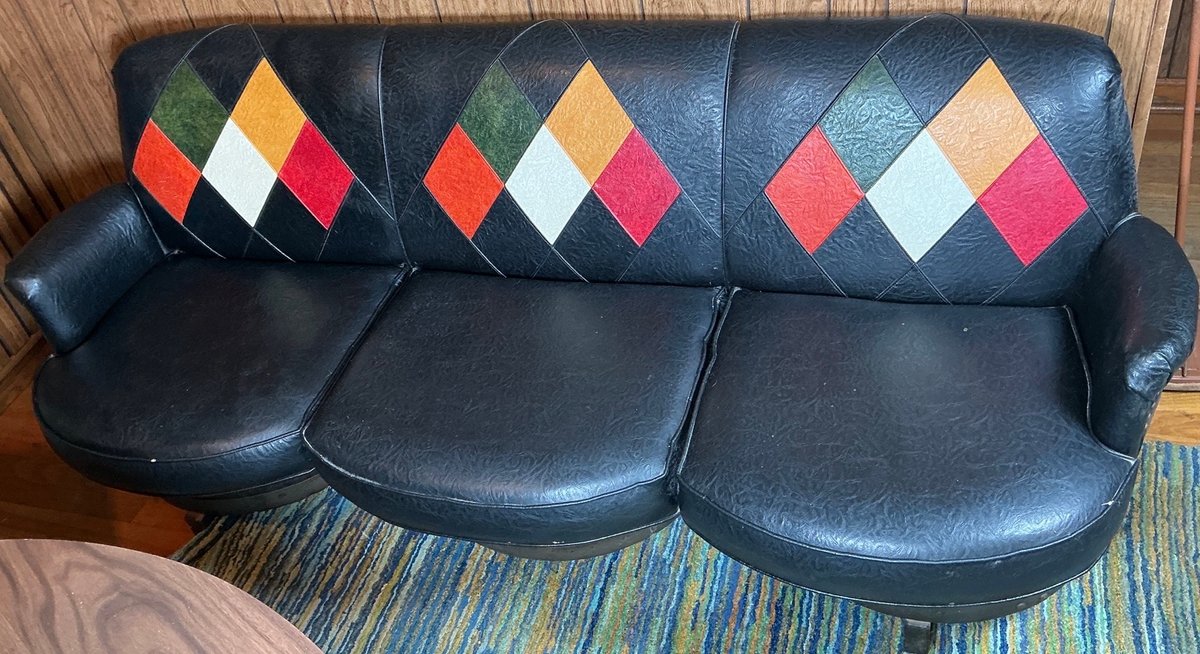 Vintage Leather Whiskey Barrel Sofa