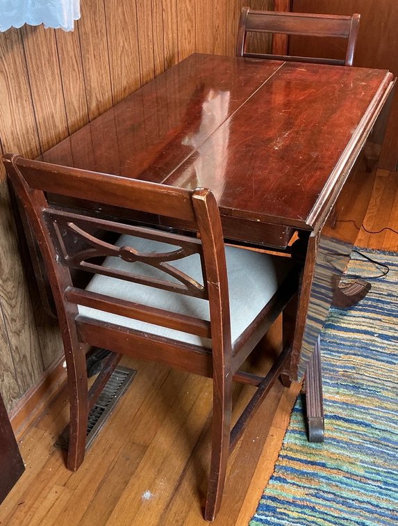 Vintage Mahogany Drop-Leaf Dining Table