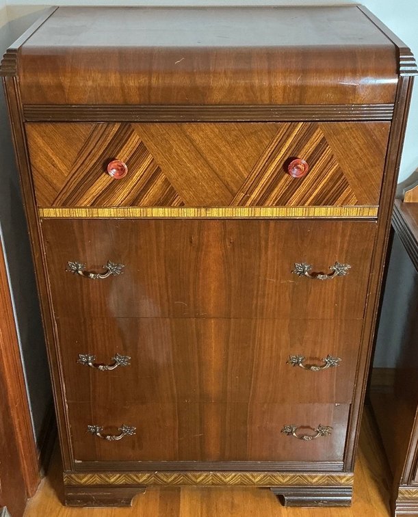 Vintage Webb Furniture Waterfall Veneer Four Drawer Dresser