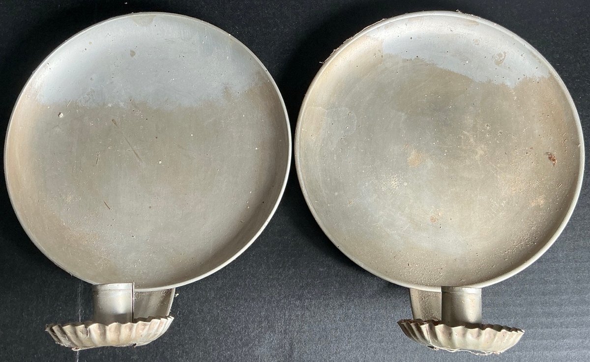 Vintage Virginia Metalcrafters Candle Holders With Reflectors & Wrought Iron Standing Candle Holder