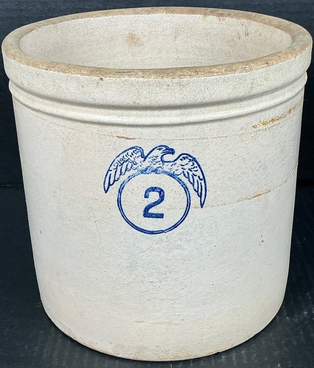 Antique Two Gallon Eagle Crock