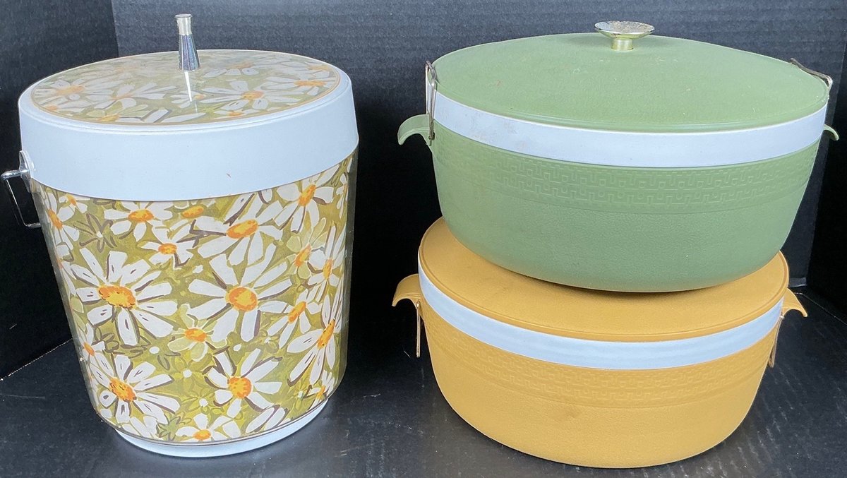 West End Thermo Ware Ice Bucket and Olympian Casserole Dishes
