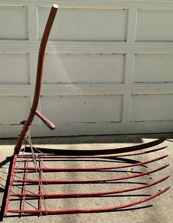 Antique Wheat Scythe With Cradle