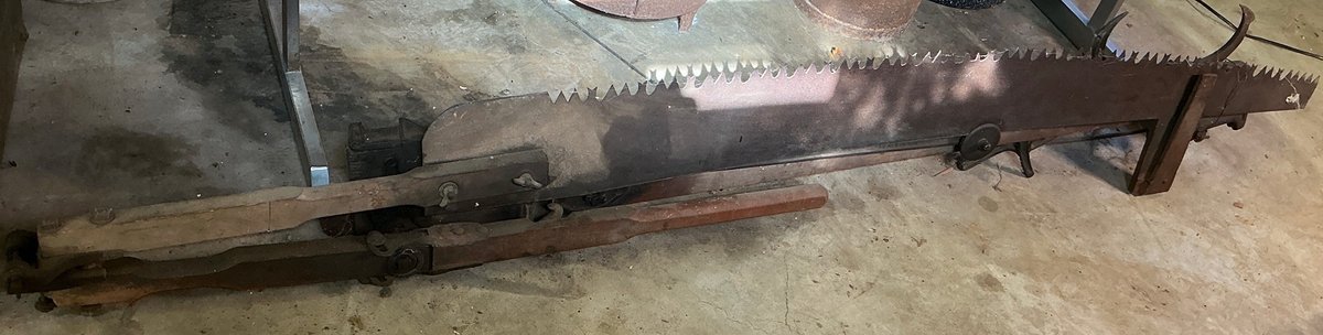 Antique F.J. Parls One Man Cross Cut Saw