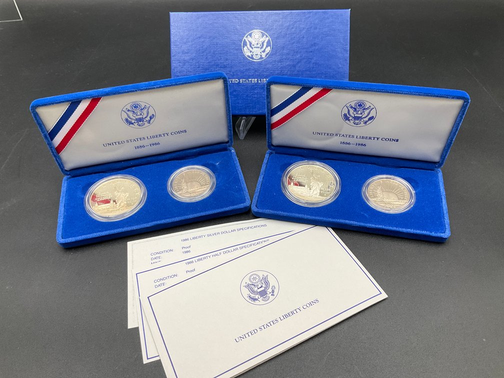 2 1986 Statue of Liberty Proof Sets