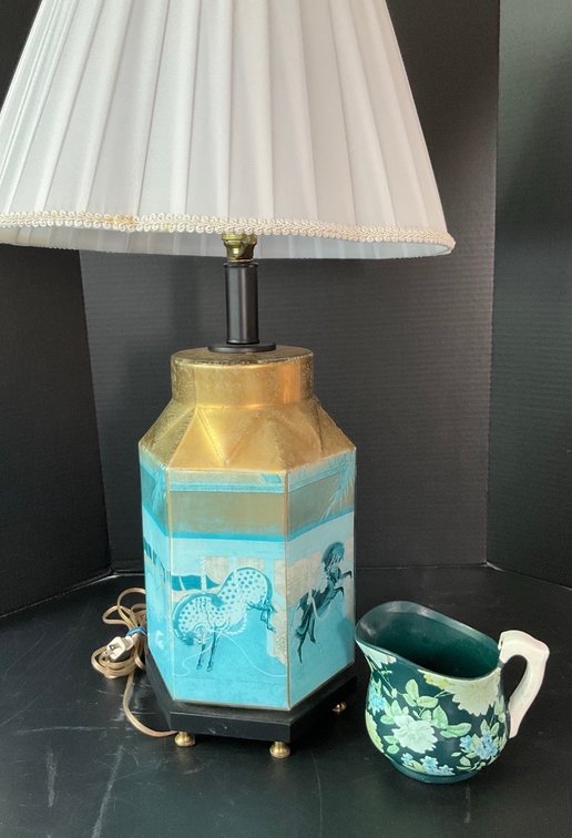 Hexagon Glass Table Lamp