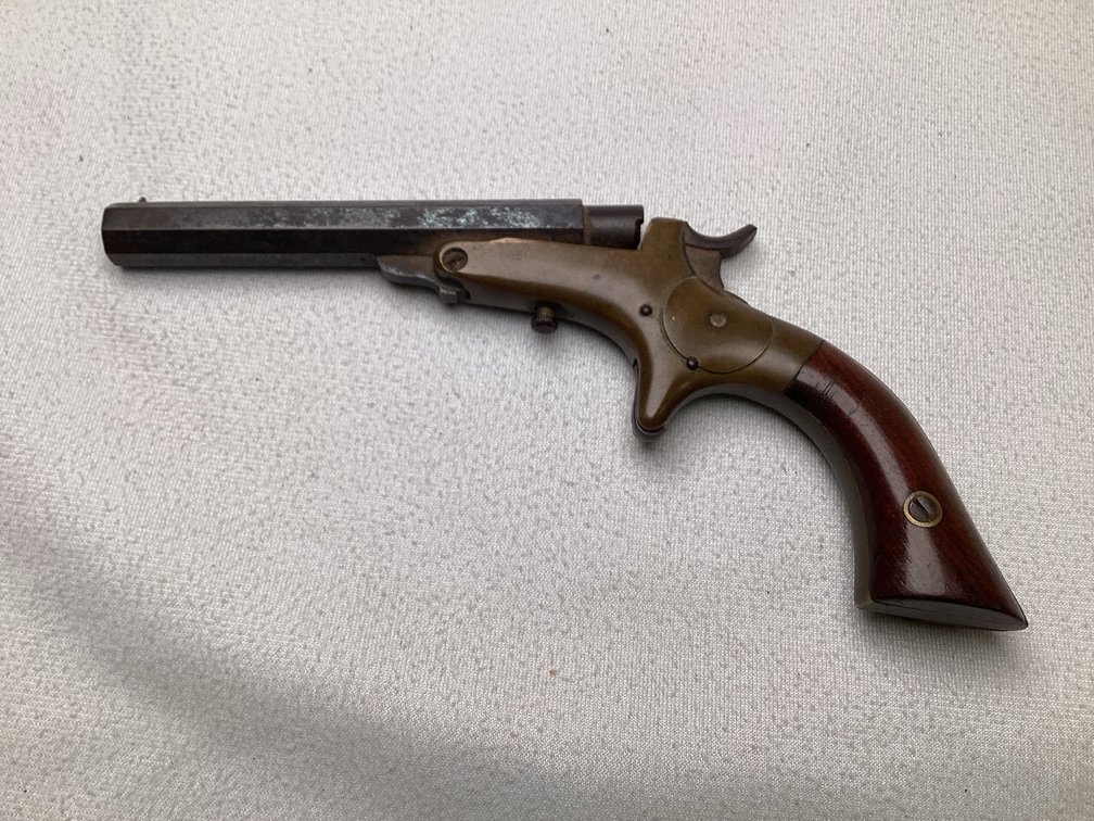 Unmarked Spur Trigger Tip-up Pistol in .22