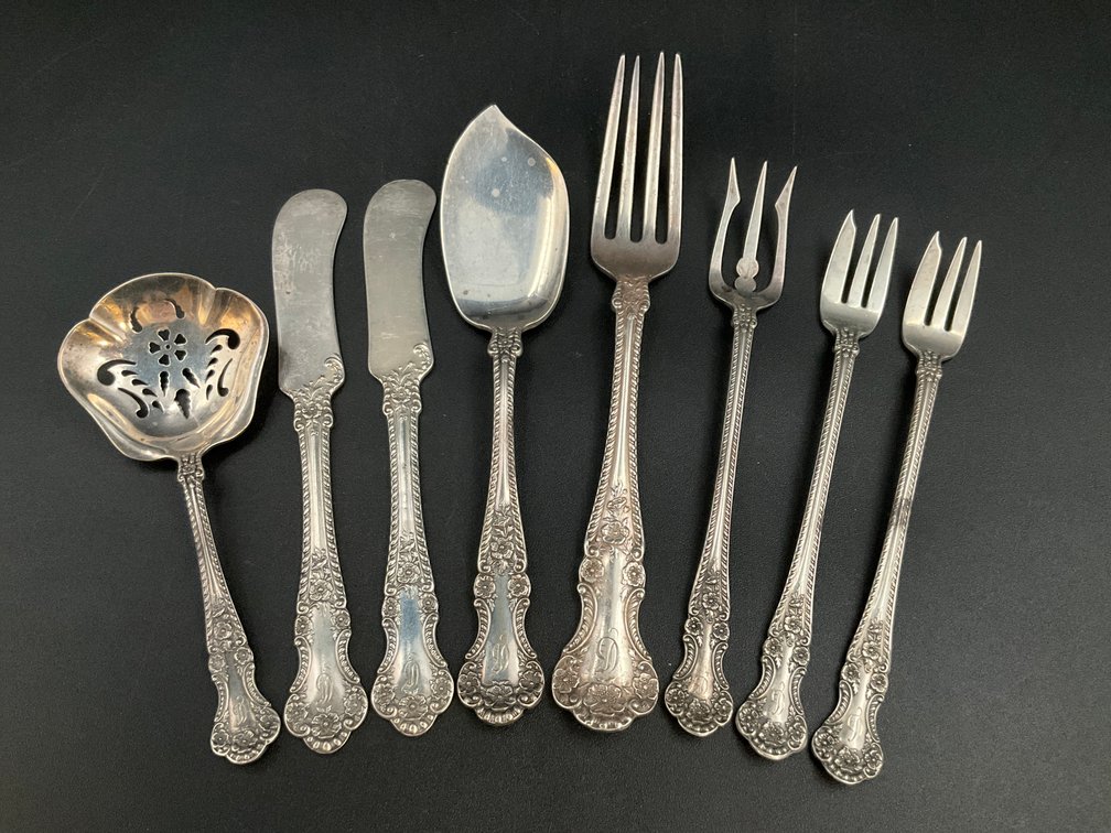 Eight Pieces Sterling Flatware in the Cambridge Pattern by Alvin