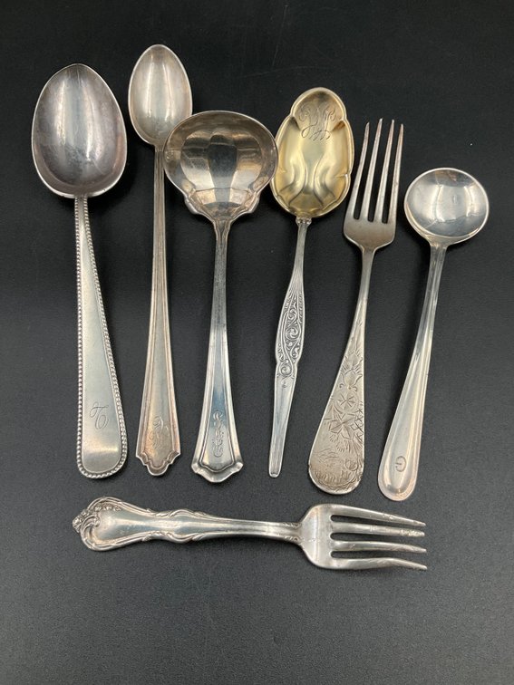 7 Pieces of Various Patterns of Sterling Flatware