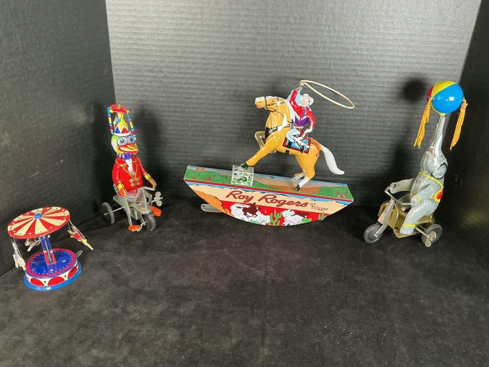 Reproduction Wind Up Toys including Schylling's Roy Rogers Jr. and Trigger