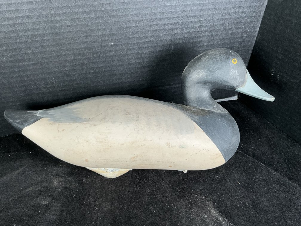 Signed Vintage Hand-Carved Duck Decoy