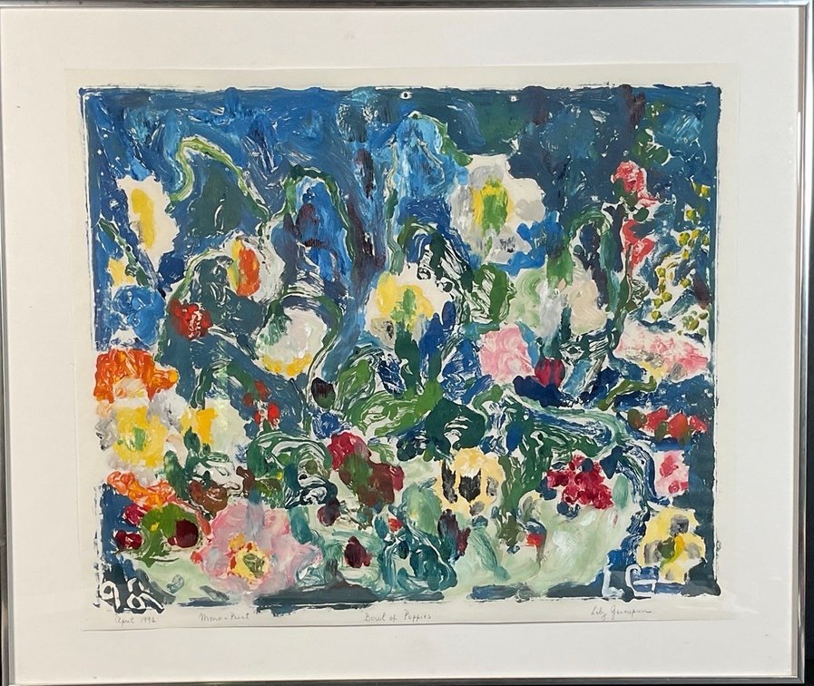 Bowl of Poppies Mono Print