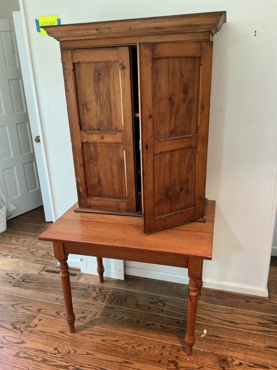 Vintage Table Top Hutch and Table