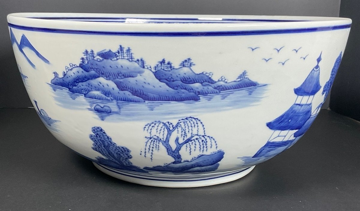 Large Blue and White Bowl