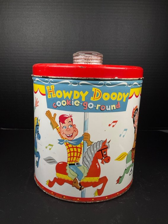 Howdy Doody "Cookie-Go-Round" Krispy Kan Tin