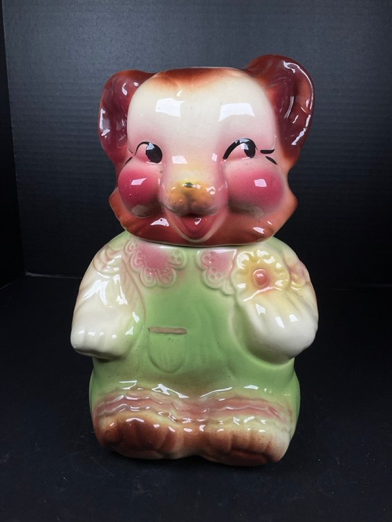 American Bisque Teddy Bear 1950's Cookie Jar