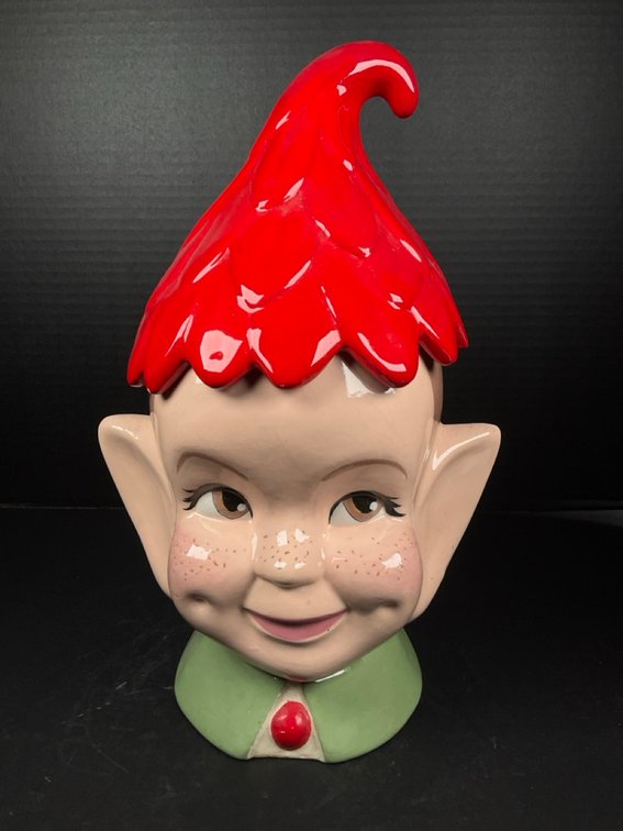 Ceramic Pixie Elf Head Jar