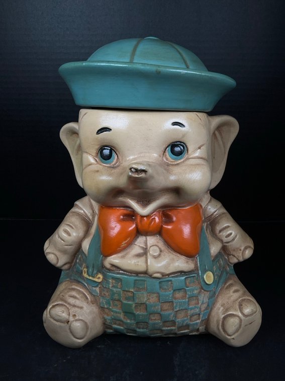 Chalkware Sailor Baby Elephant Cookie Jar