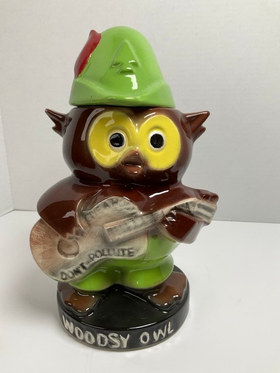 McCoy Pottery " Woodsy Owl" Give Hoot, z don't Pollute Ceramic Cookie Jar