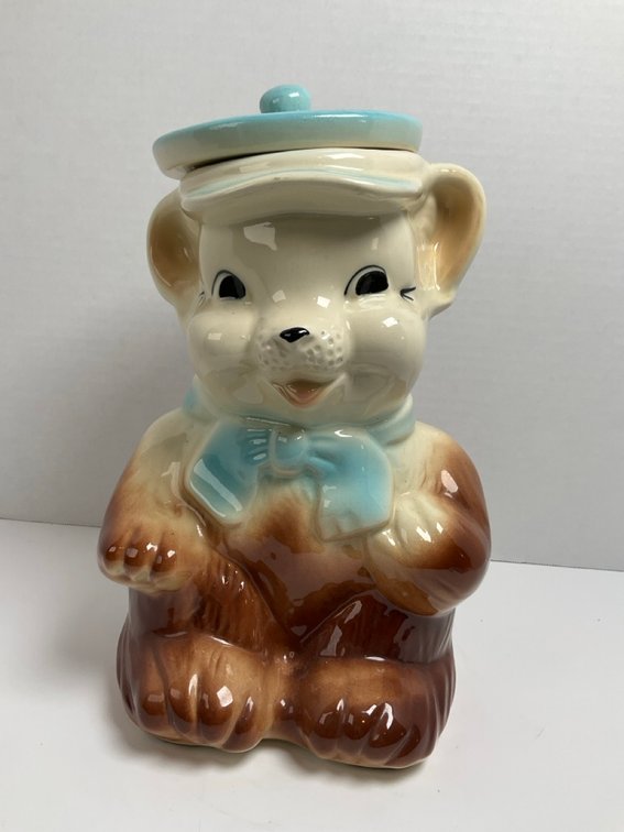 American Bisque 1950's Ceramic Teddy Bear Cookie Jar