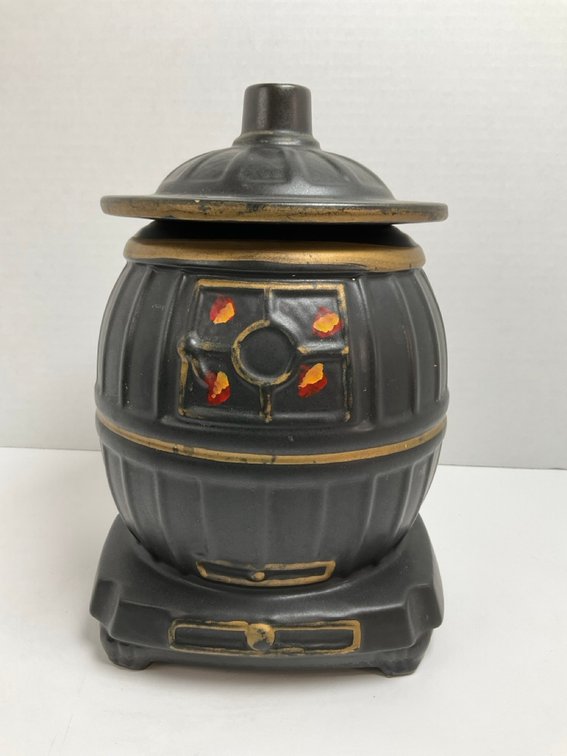 McCoy Pottery Pot Belly Black Stove Ceramic Cookie Jar