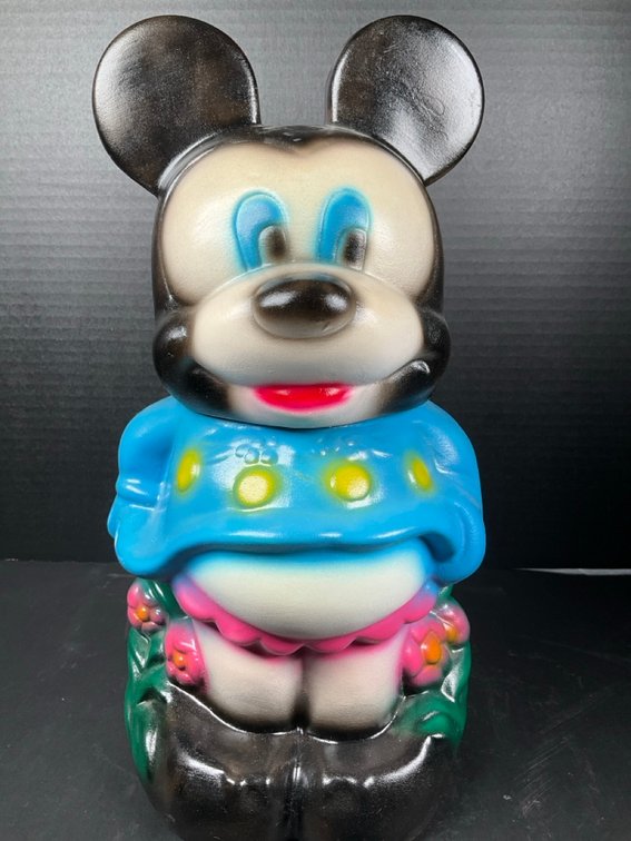1940's American Bisque Mickey and Minnie Turnabout Ceramic Cookie jar