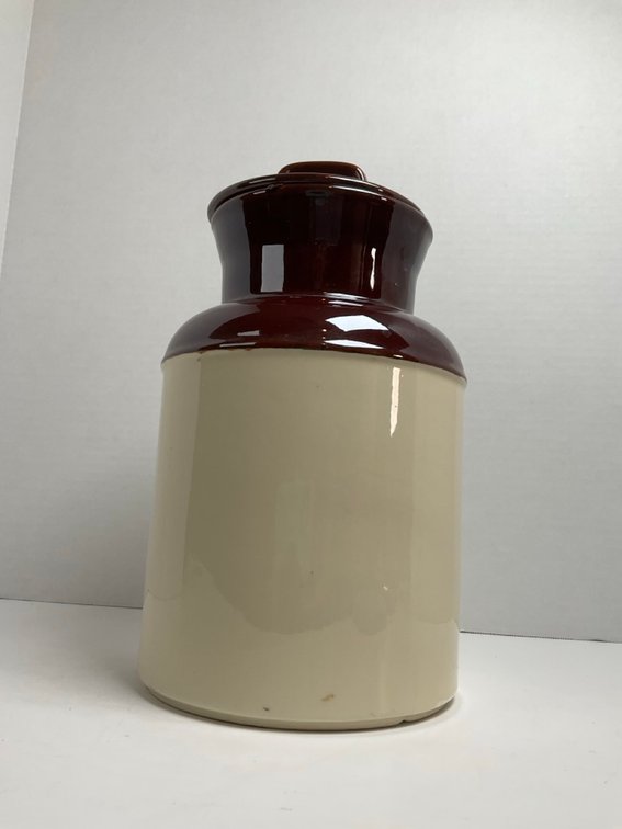 McCoy Pottery Ceramic Two Toned Milking Can Cookie Jar