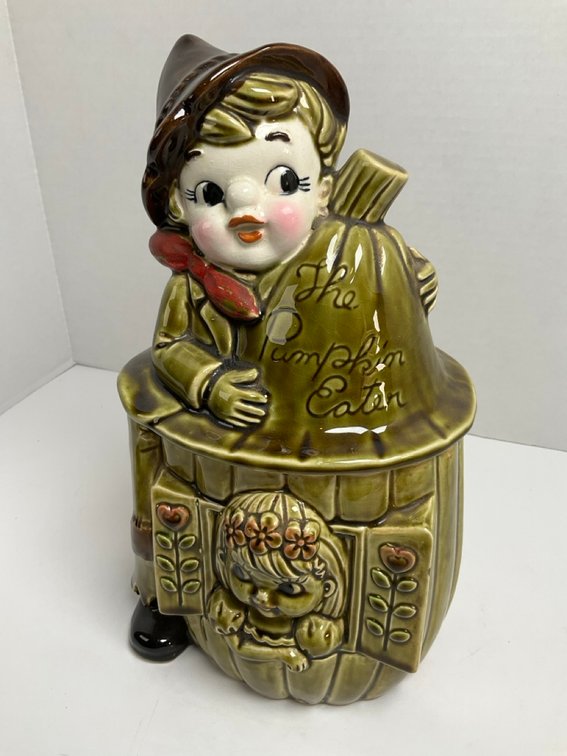 1950's-1960's Ceramic Made In Japan Peter The Pumpkin Eater Cookie Jar