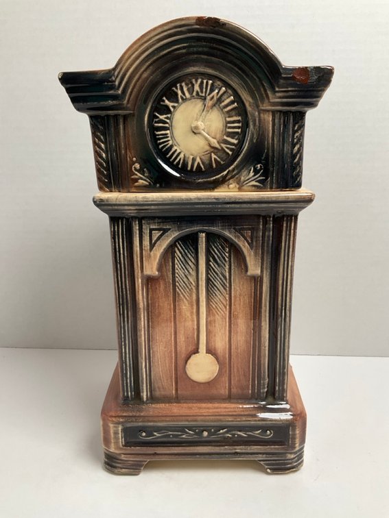 McCoy Pottery 1950's Grandfather Clock Ceramic Cookie Jar