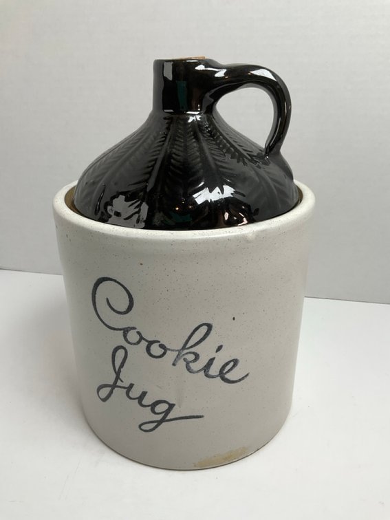 Monmouth Pottery #155 Whiskey Jug Stoneware Cookie Jar