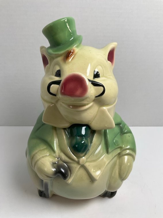 Brush McCoy Anthropomorphic Pig In A Tuxedo Ceramic Cookie Jar