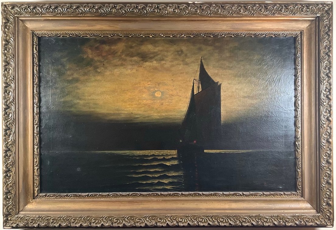 Ship on the Nighttime Horizon Original Painting