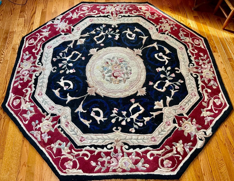 Royal Palace Handmade Wool Octagon Rug Edinburgh Pattern 6x6 Feet