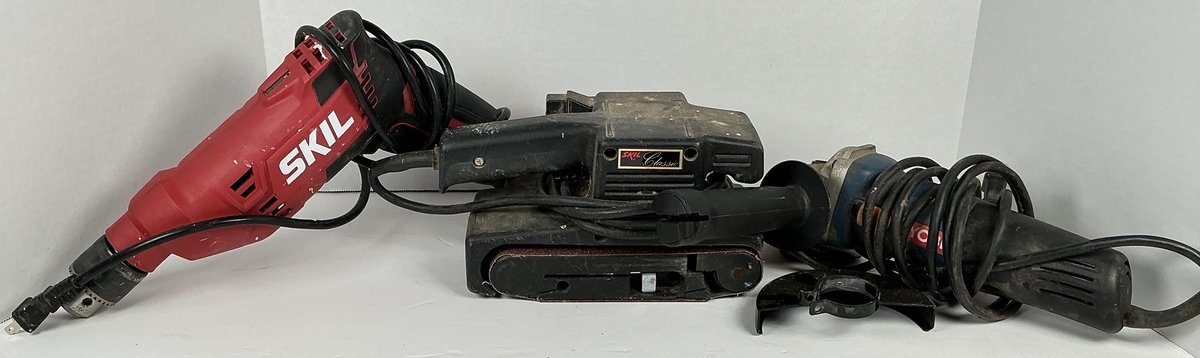 Skil Belt Sander Skil Drill and Ryobi Angle Grinder Power Tools