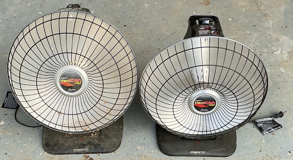 Pair Of Presto HeatDish Plus Tilt Parabolic Electric Heaters