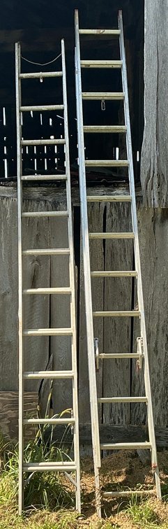 Werner Aluminum Extension Ladder Pair & Industrial Equipment Tools