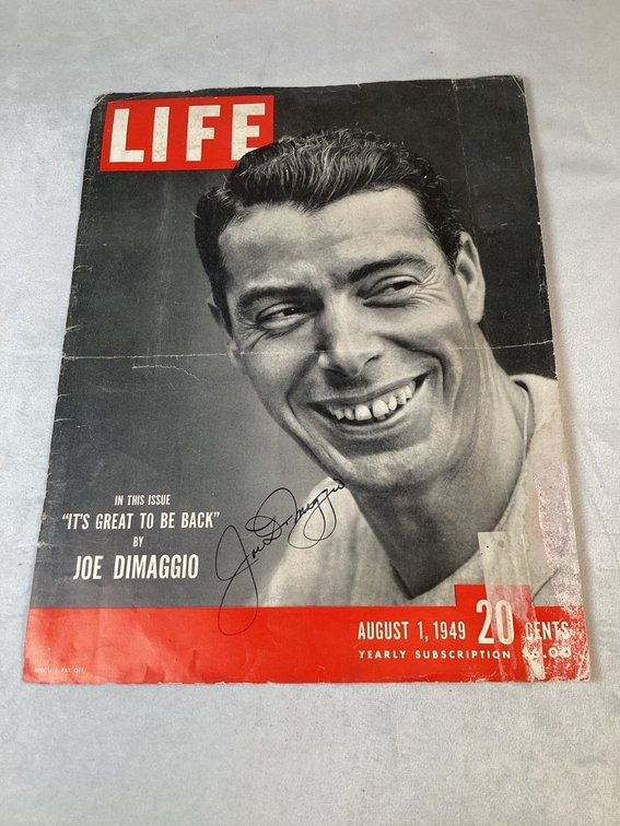 1949 Life Magazine Cover Signed by Joe DiMaggio