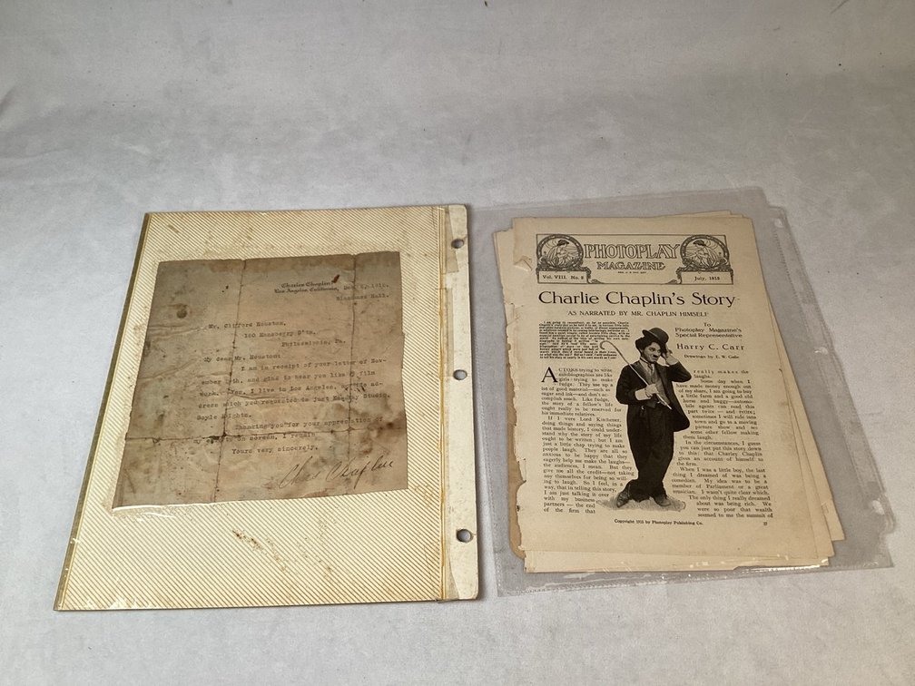 1915 Charlie Chaplin Typed Letter Signed