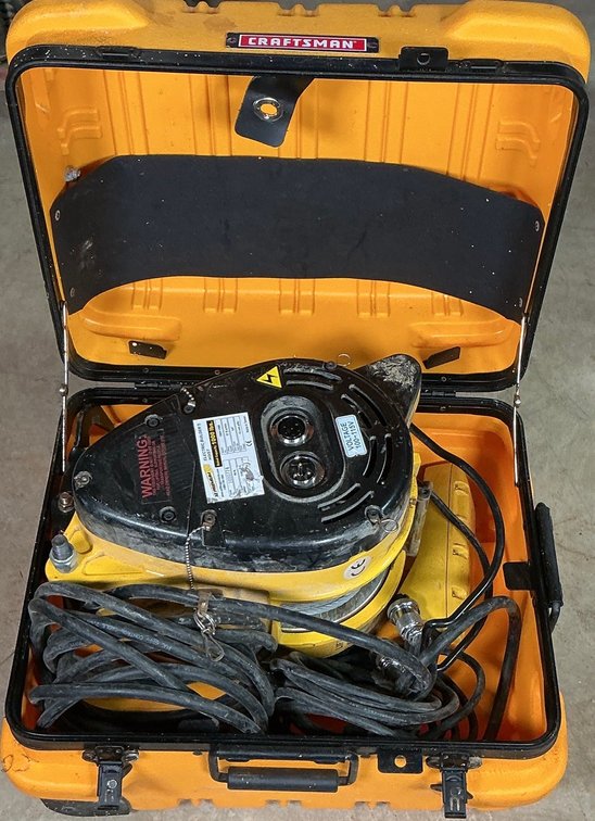 OZ Lifting Products Electric Builder Hoist in Craftsman Rolling Hard Case