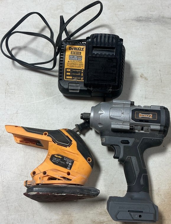 Impact Wrench, Sander & DeWalt Charger Battery