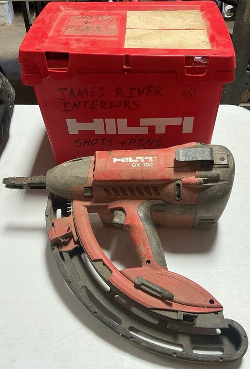 Hilti GX 100 Gas Actuated Fastening Tool with Case and Fasteners