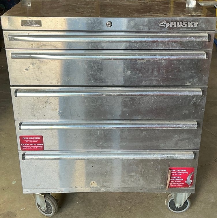 Husky Stainless Steel Five Drawer Rolling Tool Chest