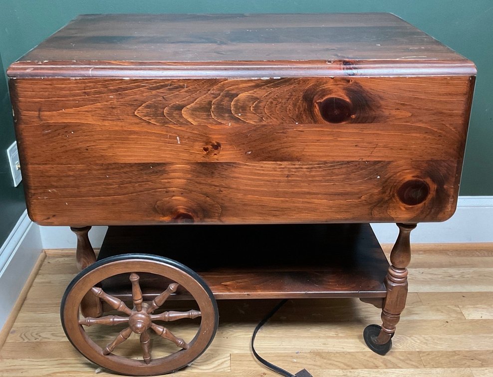 Kling Colonial Solid Pine Drop Leaf Tea Cart Server