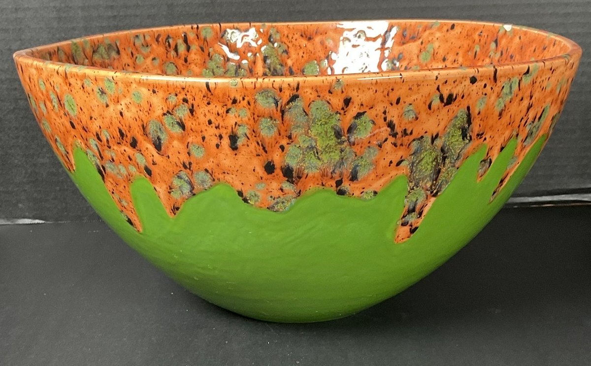 Contemporary Studio Art Pottery Glazed Centerpiece Bowl